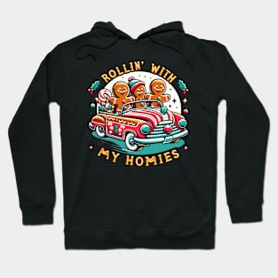 Rollin' With My Homies Vintage Gingerbread Men Hoodie